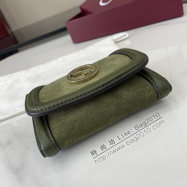 Gucci專櫃古馳最新款圓形互扣式雙G標識卡片夾卡包零錢包 jh2672型號：818795